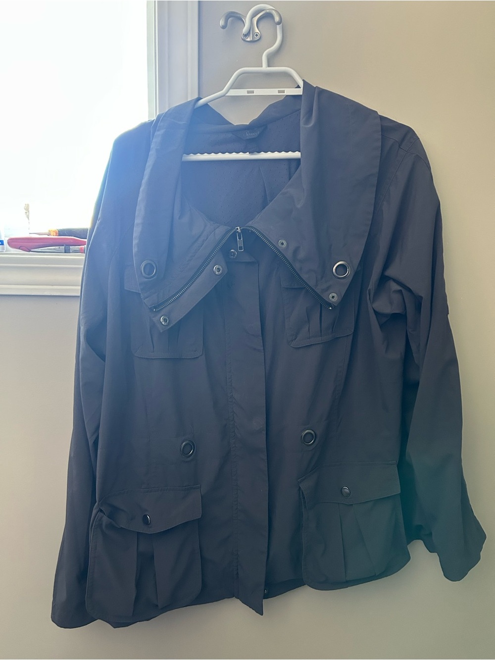 Women's Grey Hooded Lightweight Jacket